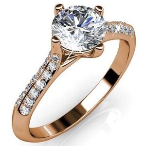 NEW CATE & CHLOE Leona "Fate" 18K Rose Gold Plated Ring Sz 6